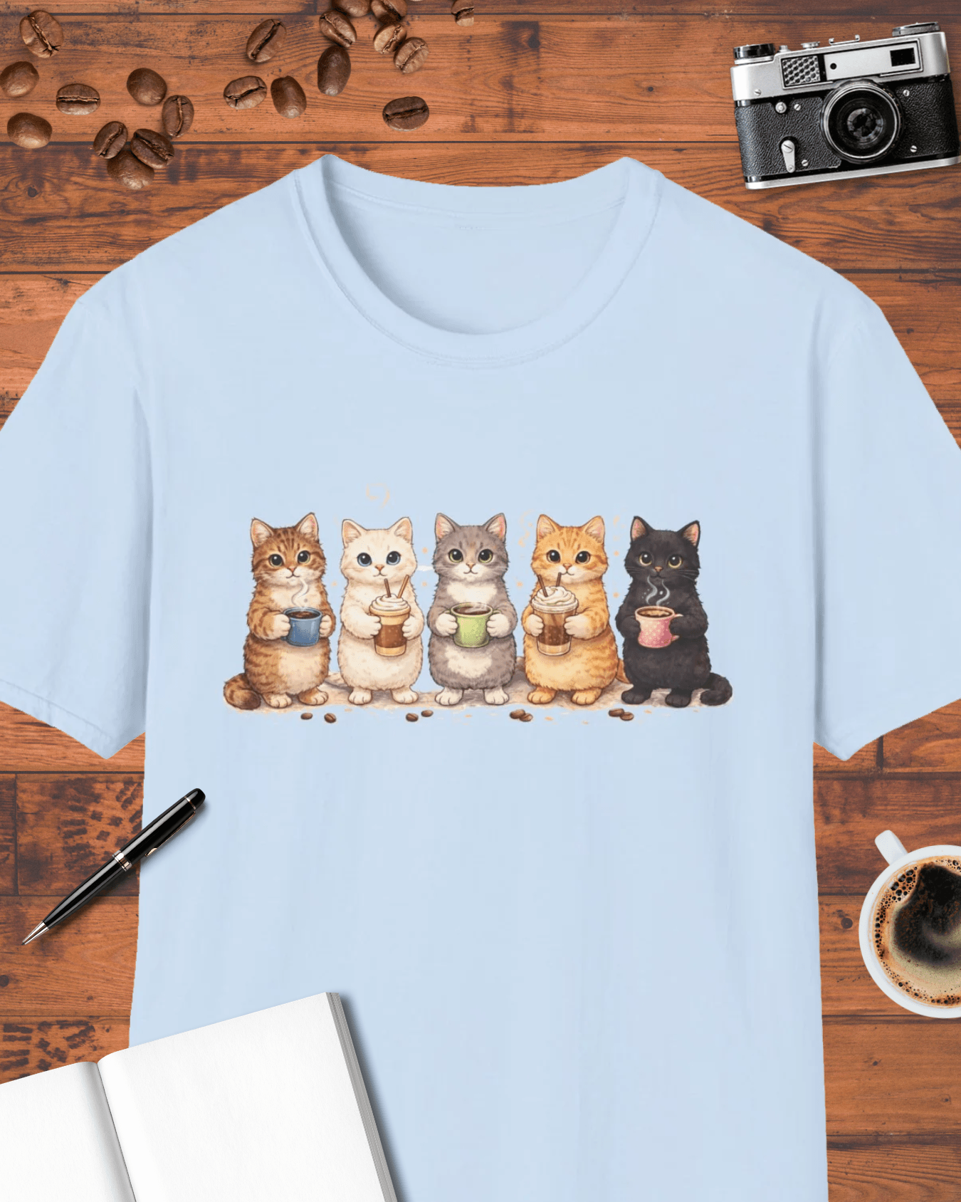Coffee Cats Crew T-Shirt