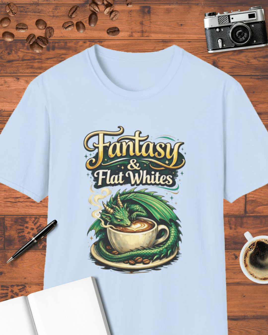 Fantasy & Flat Whites – Dragon Coffee T-Shirt