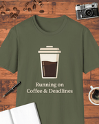 Running on Coffee and Deadlines T-Shirt