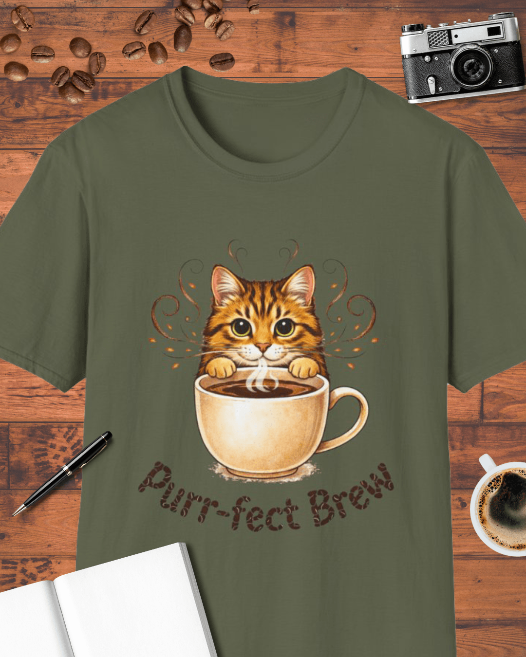 Purr-fect Brew Cat T-Shirt