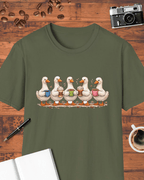 Five Geese Drinking Coffee T-Shirt
