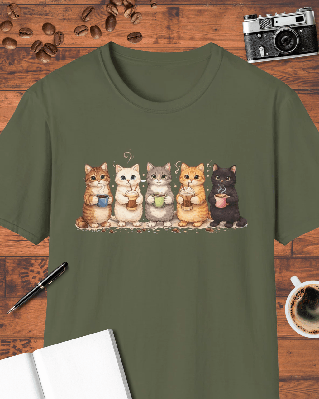 Coffee Cats Crew T-Shirt