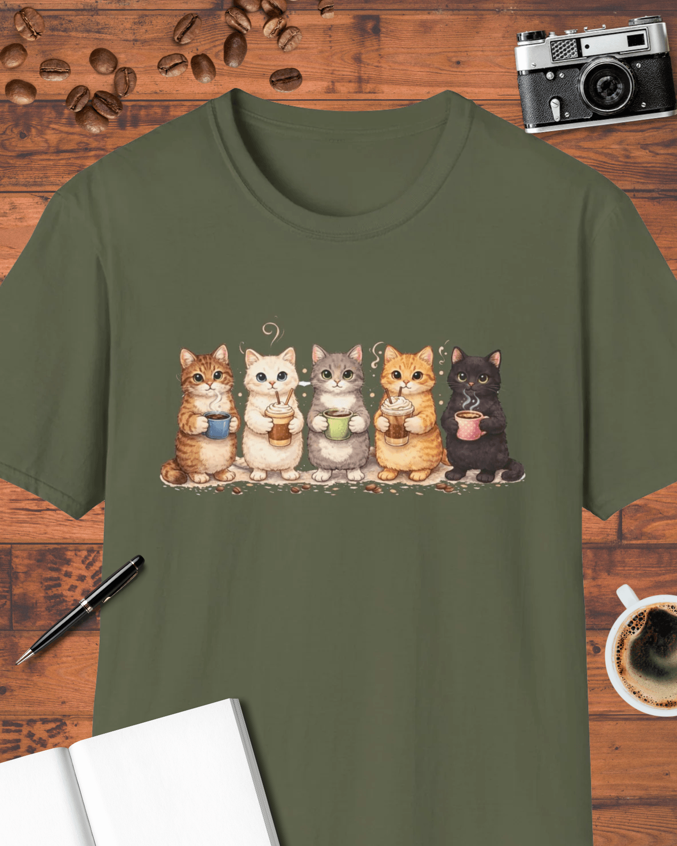 Coffee Cats Crew T-Shirt