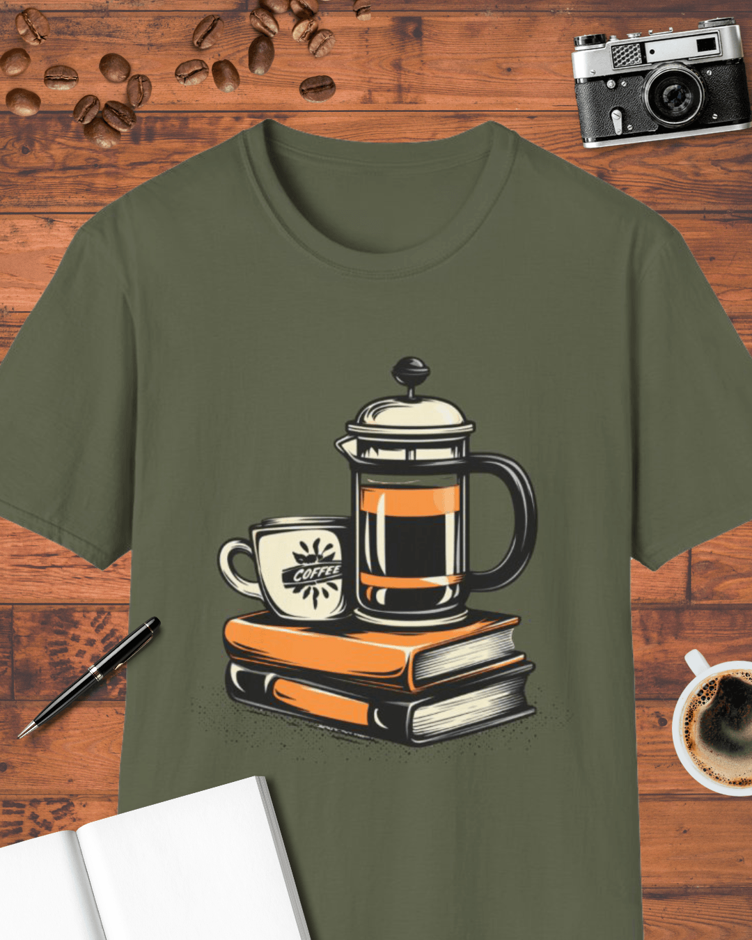 French Press & Books T-Shirt