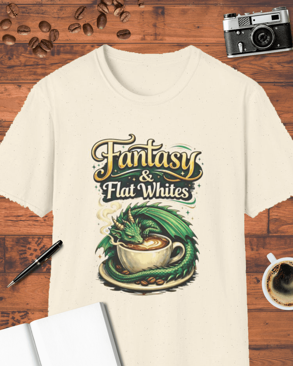Fantasy & Flat Whites – Dragon Coffee T-Shirt
