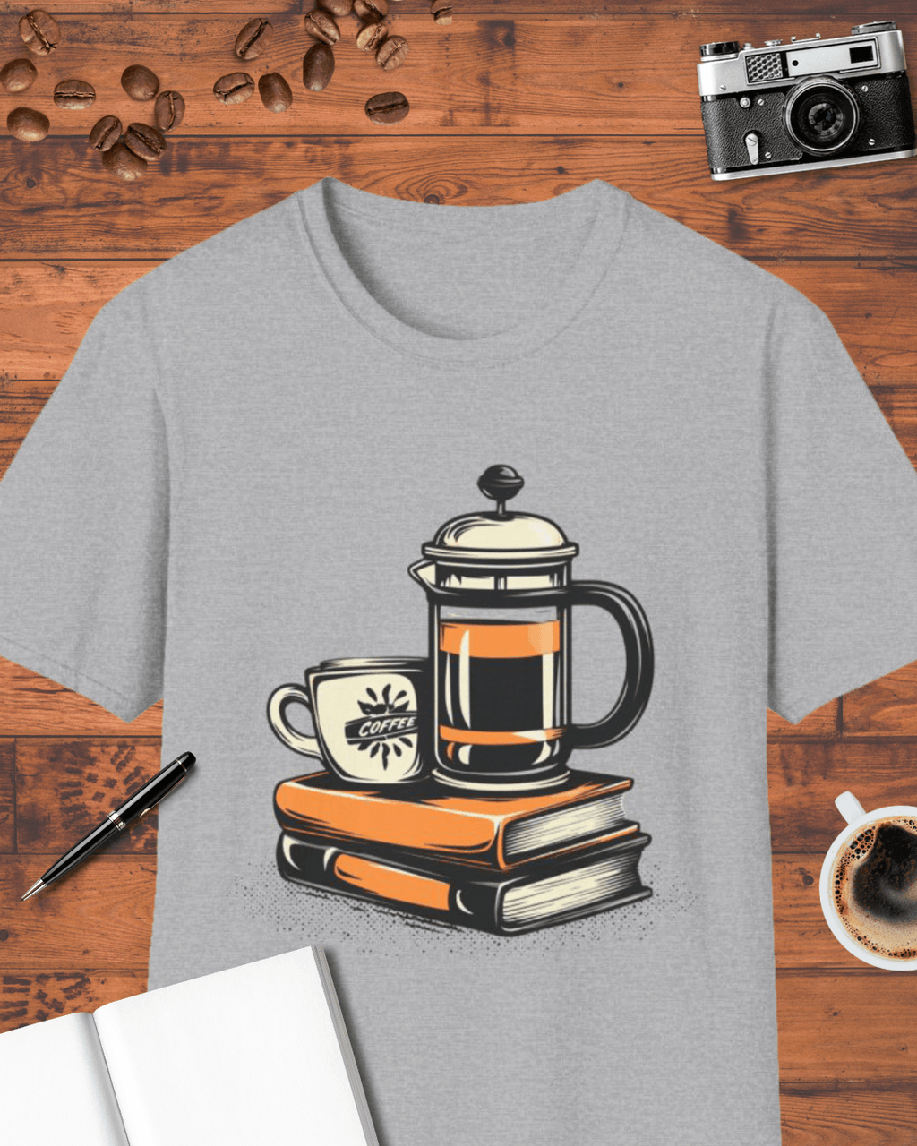 French Press & Books T-Shirt