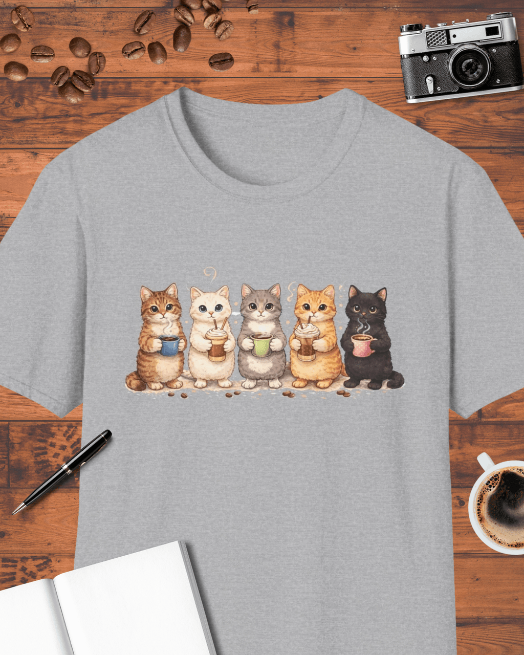 Coffee Cats Crew T-Shirt