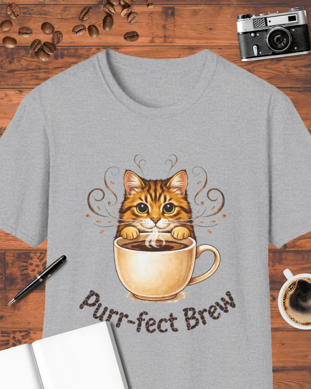 Purr-fect Brew Cat T-Shirt