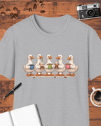 Five Geese Drinking Coffee T-Shirt