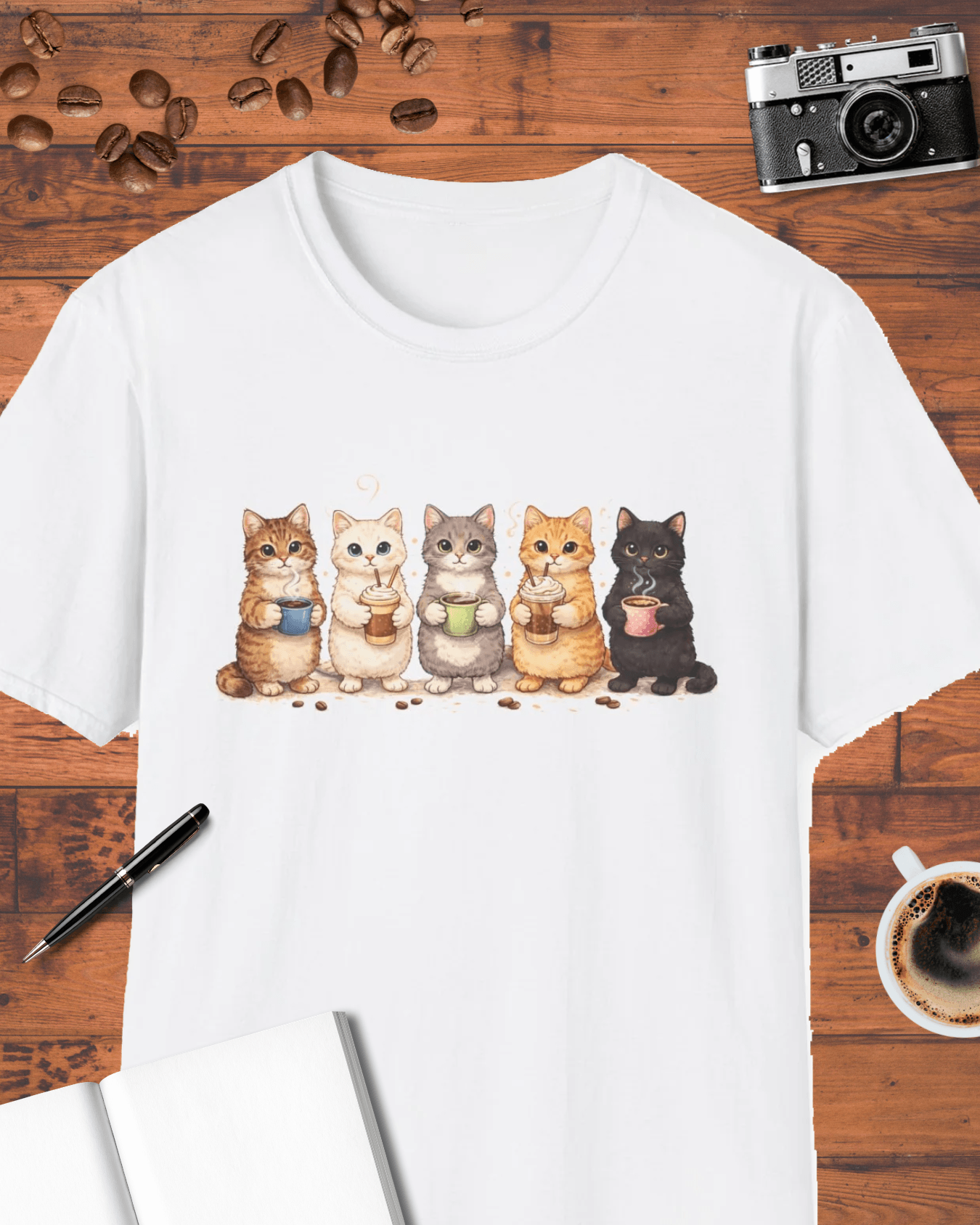 Coffee Cats Crew T-Shirt