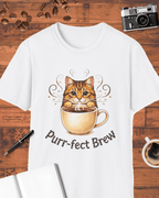 Purr-fect Brew Cat T-Shirt