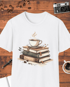 Coffee & Stacked Books T-Shirt