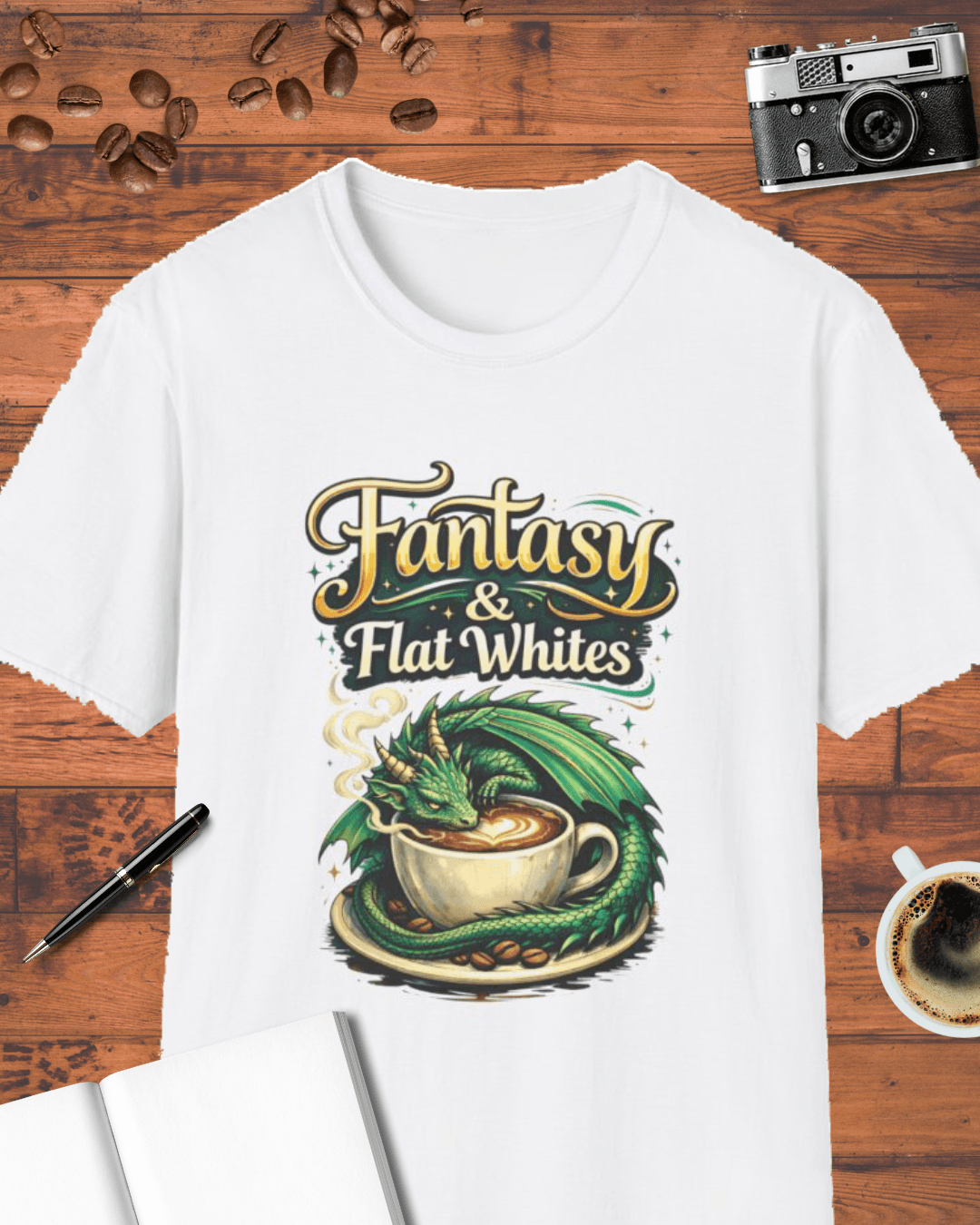 Fantasy & Flat Whites – Dragon Coffee T-Shirt