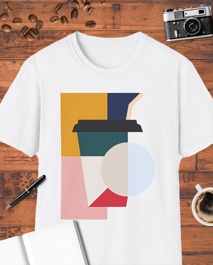 Abstract Coffee Cup Art T-Shirt