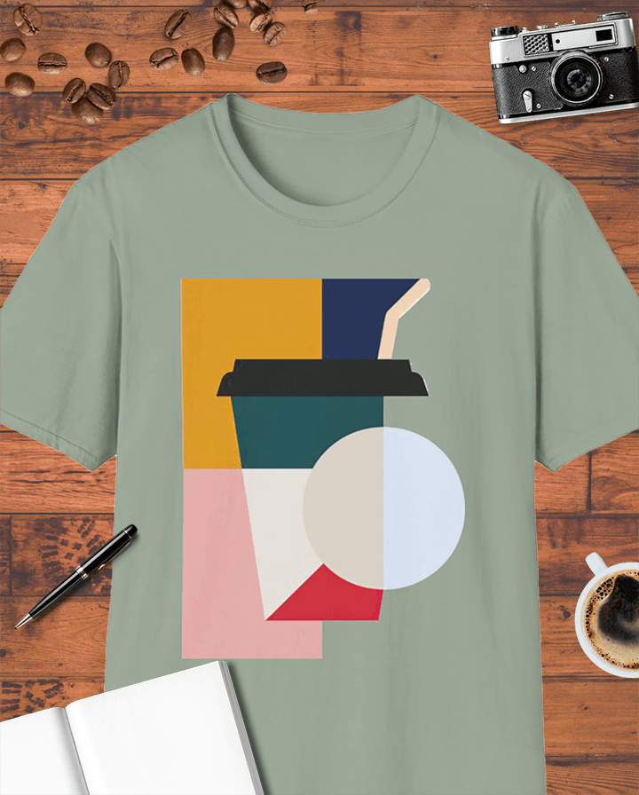 Abstract Coffee Cup Art T-Shirt