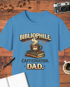 Bibliophile Caffeinator Dad T-Shirt
