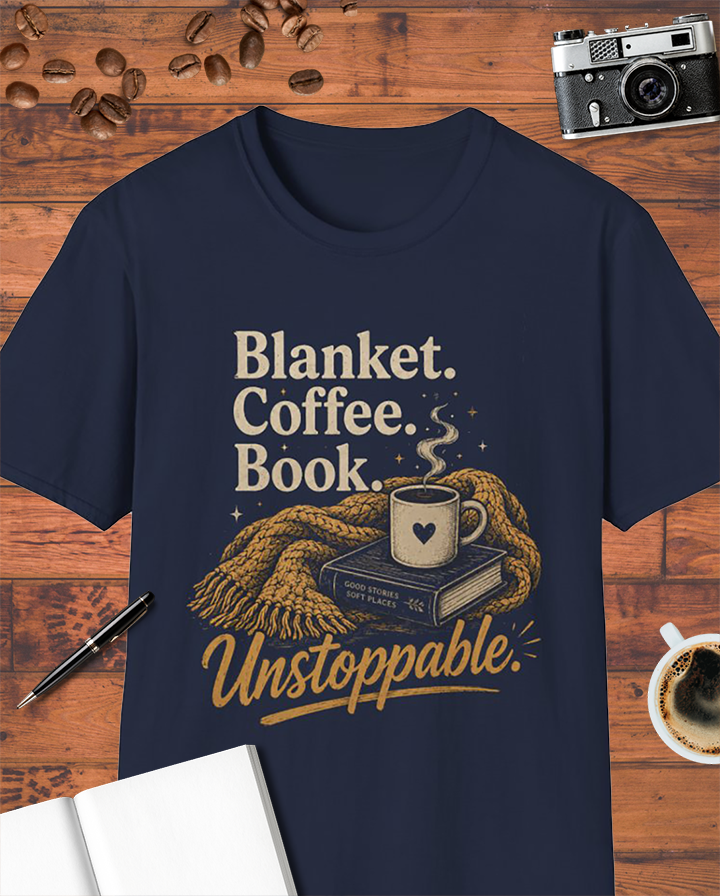 Blanket. Coffee. Book. Unstoppable. T-Shirt
