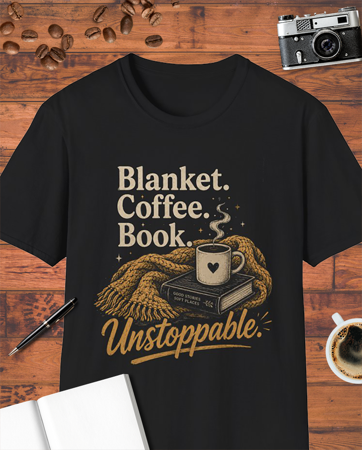 Blanket. Coffee. Book. Unstoppable. T-Shirt