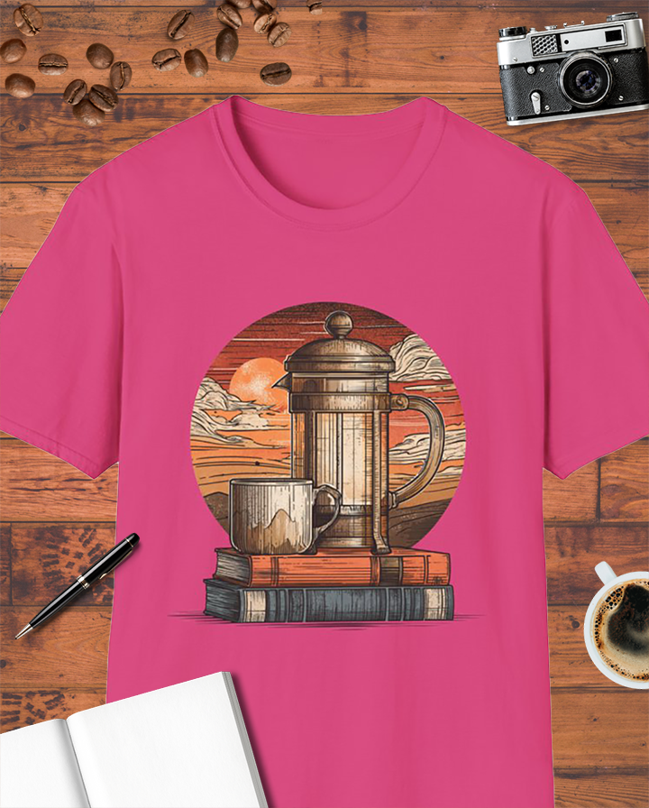 Books & French Press T-Shirt