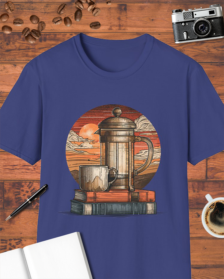 Books & French Press T-Shirt