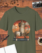 Books & French Press T-Shirt