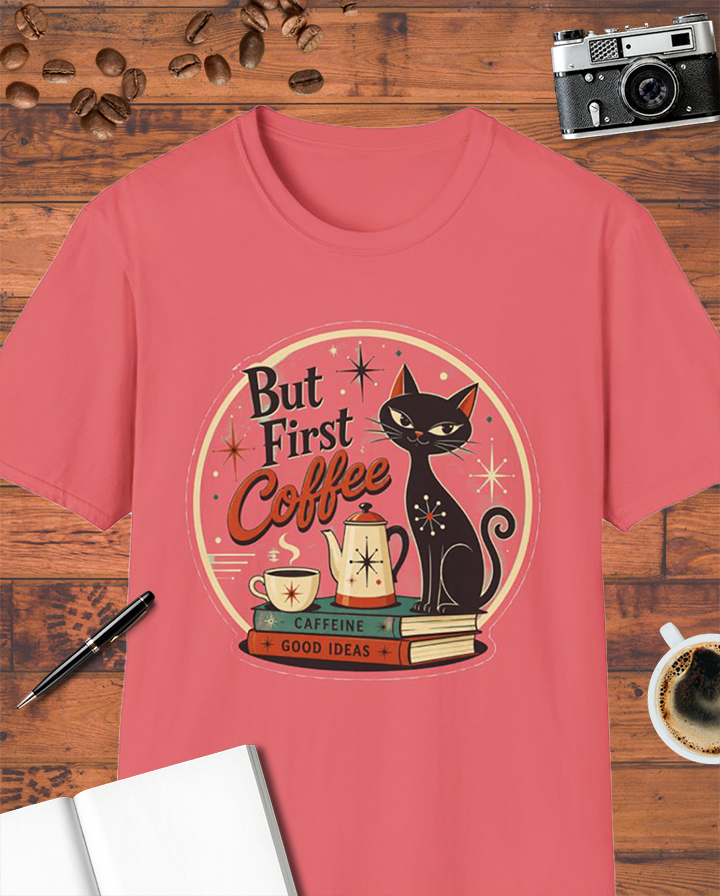 But First Coffee Atomic Cat T-Shirt