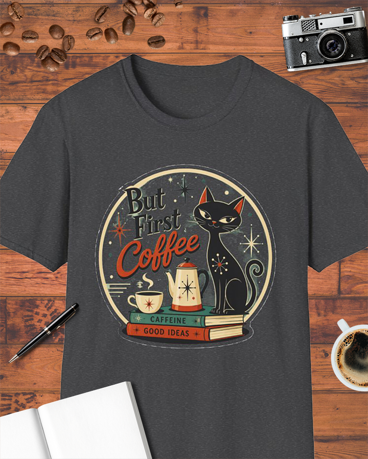 But First Coffee Atomic Cat T-Shirt