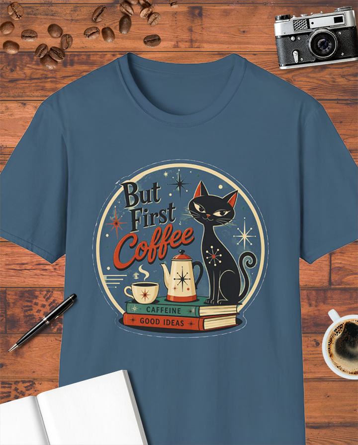 But First Coffee Atomic Cat T-Shirt
