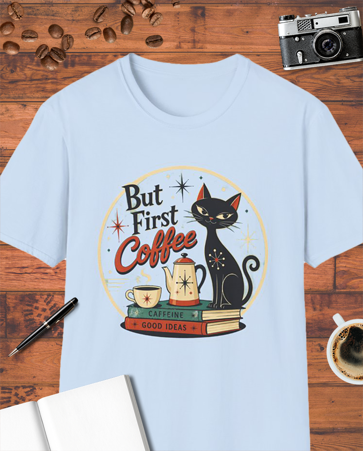 But First Coffee Atomic Cat T-Shirt