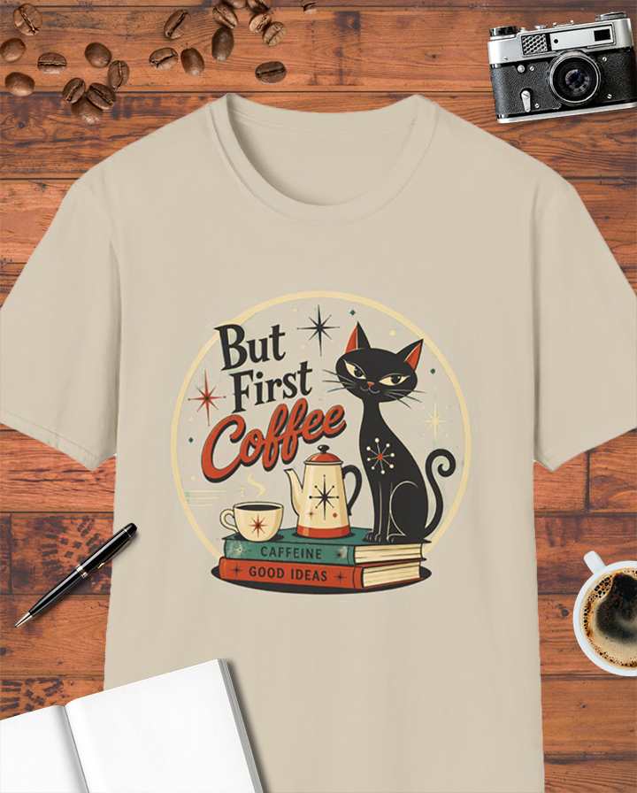 But First Coffee Atomic Cat T-Shirt