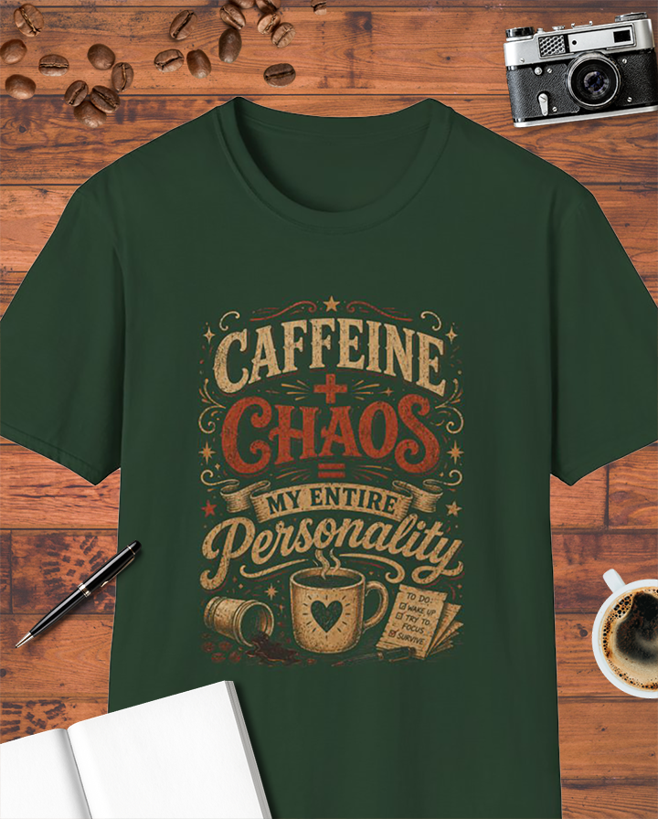 Caffeine + Chaos My Entire Personality T-Shirt
