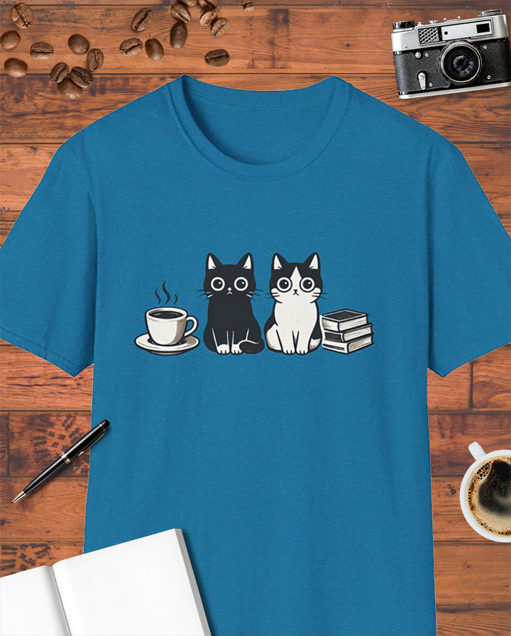 Cats, Coffee & Books T-Shirt