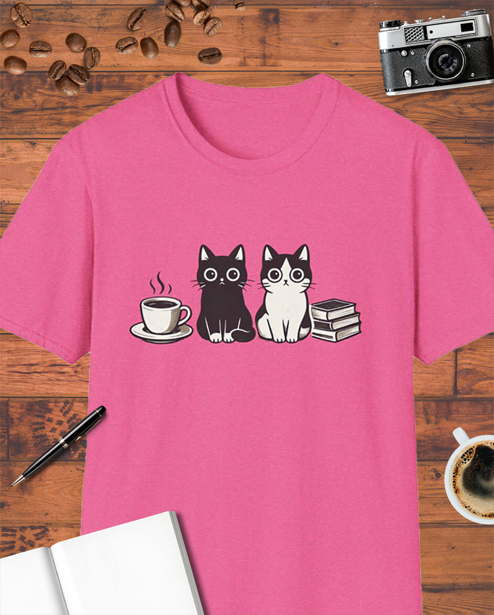 Cats, Coffee & Books T-Shirt