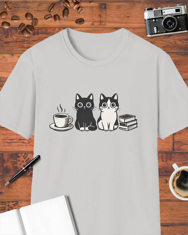 Cats, Coffee & Books T-Shirt