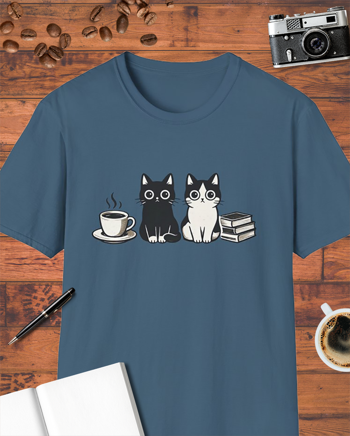 Cats, Coffee & Books T-Shirt