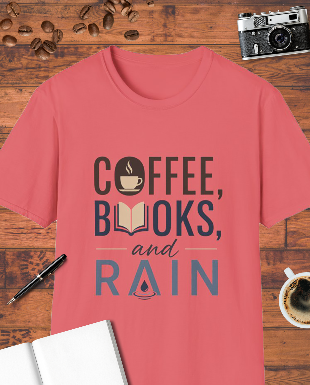 Coffee, Books, and Rain T-Shirt