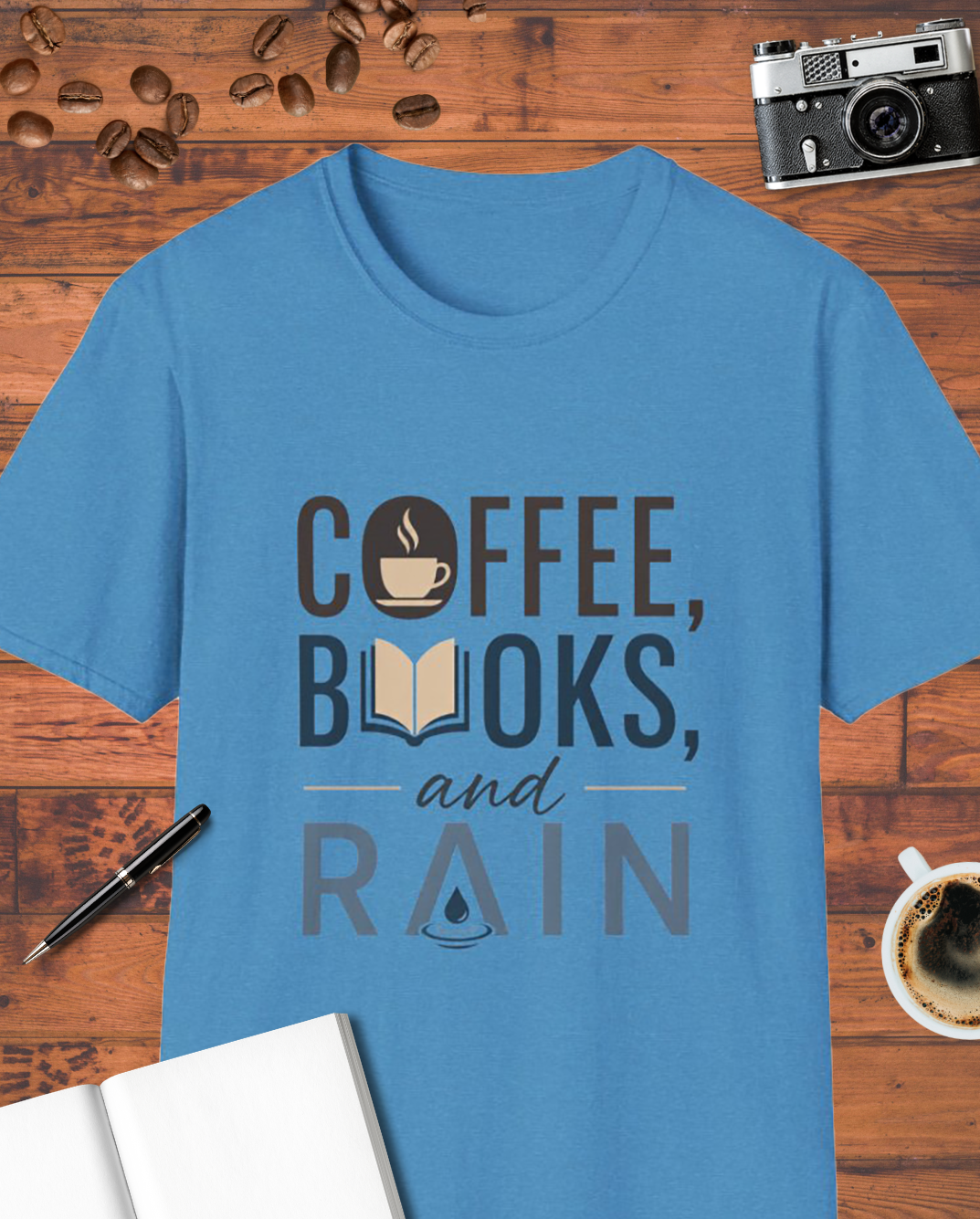 Coffee, Books, and Rain T-Shirt