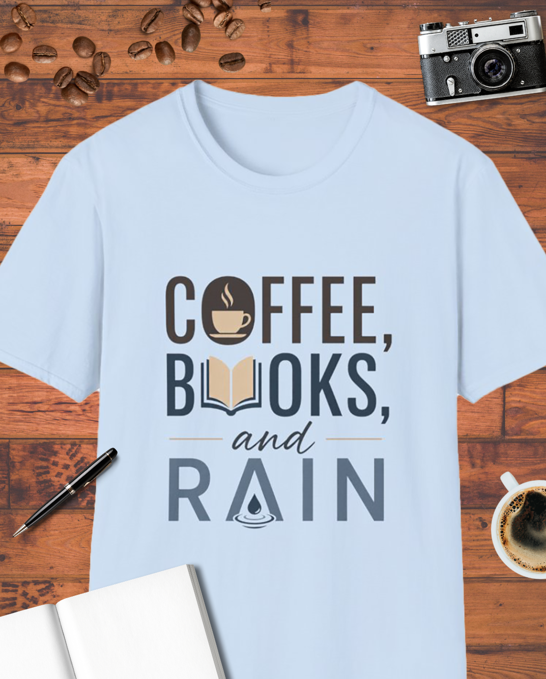Coffee, Books, and Rain T-Shirt