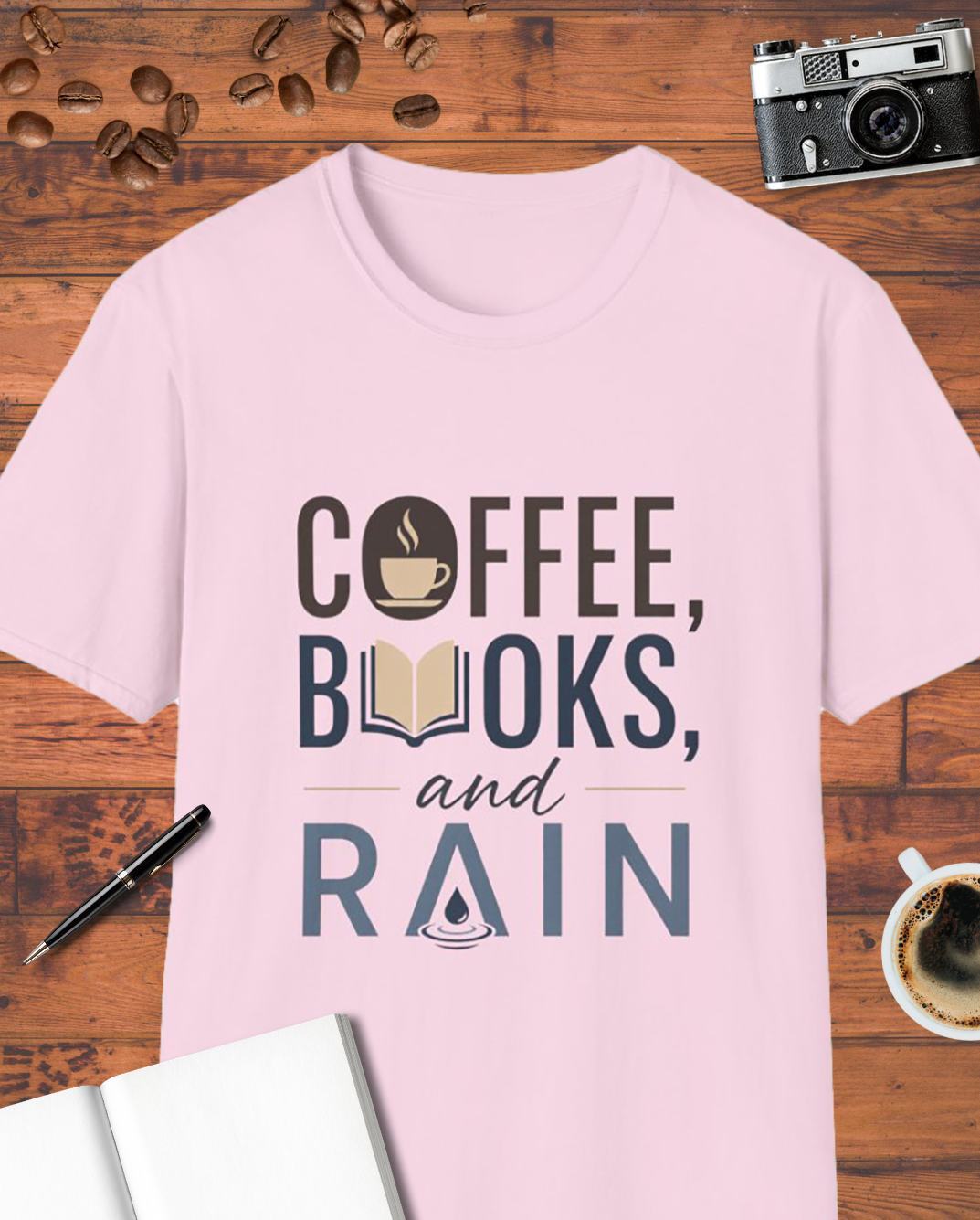 Coffee, Books, and Rain T-Shirt