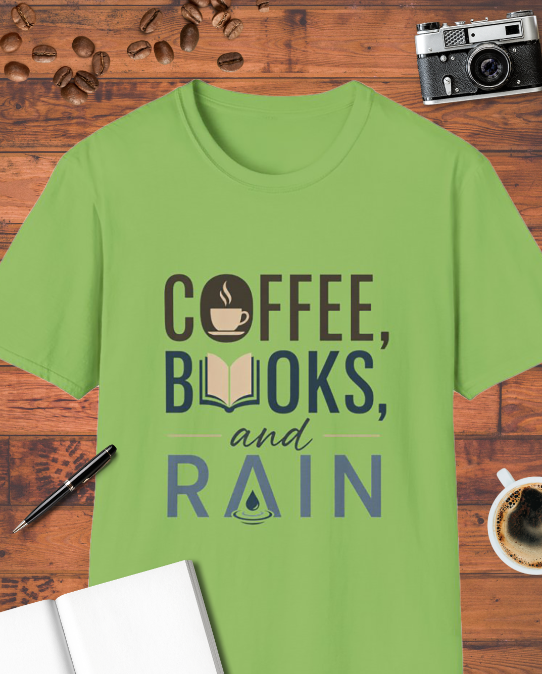 Coffee, Books, and Rain T-Shirt