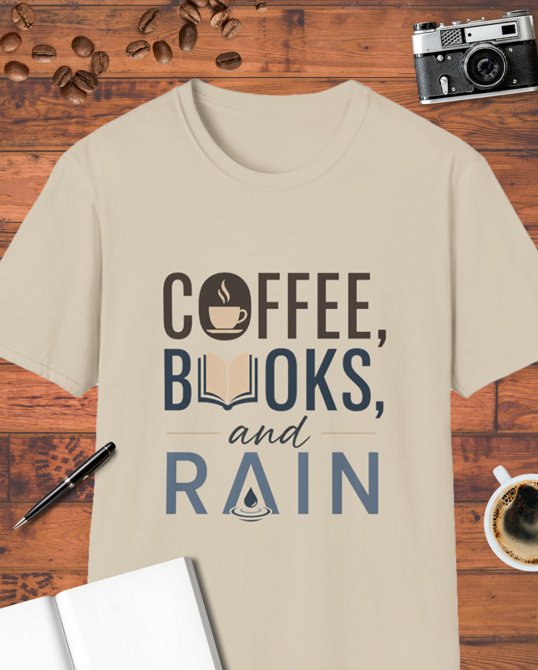 Coffee, Books, and Rain T-Shirt