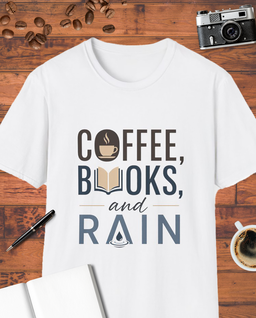 Coffee, Books, and Rain T-Shirt