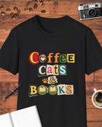 Coffee Cats & Books T-Shirt