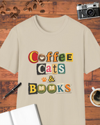 Coffee Cats & Books T-Shirt
