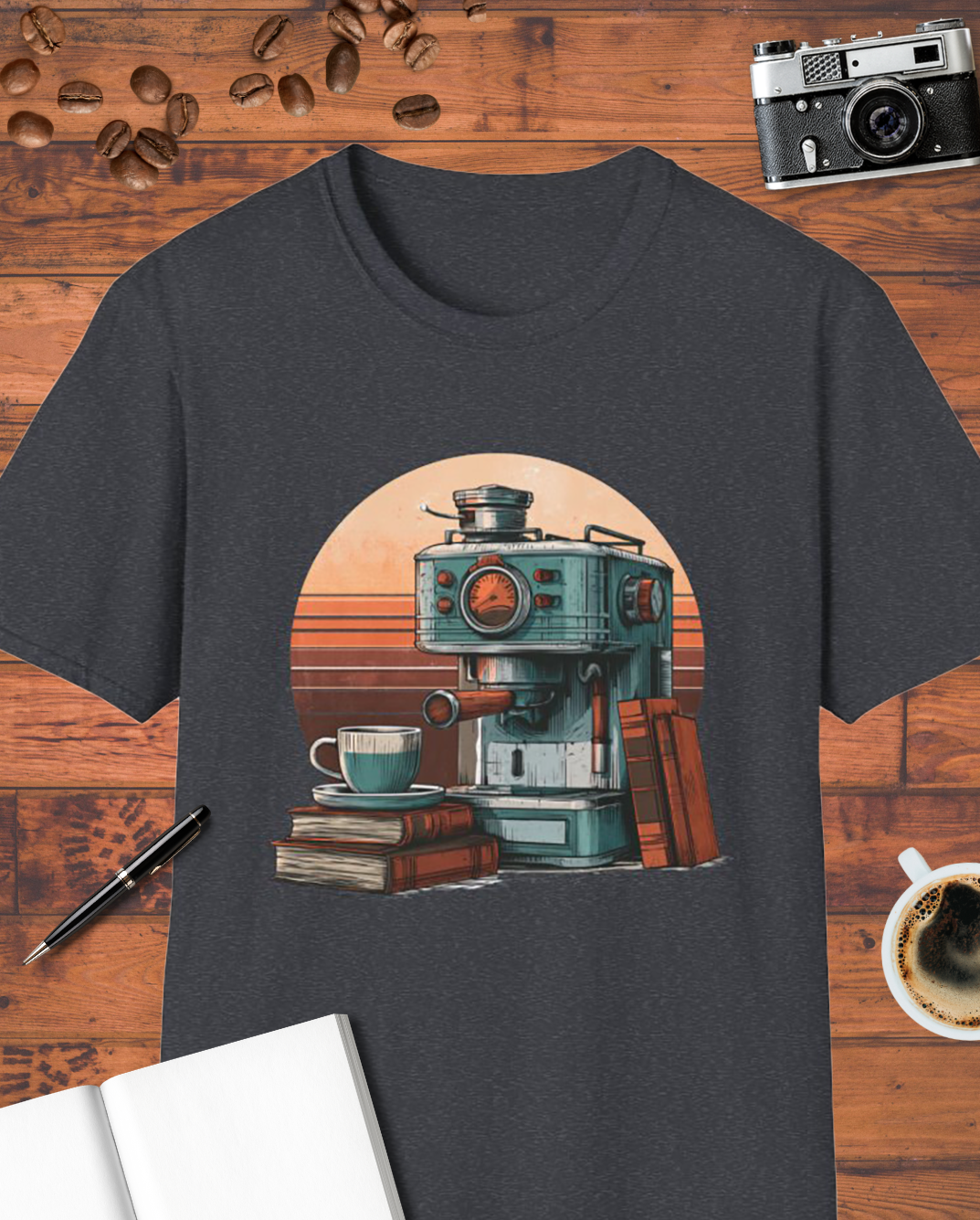 Coffee Machine and Books T-Shirt