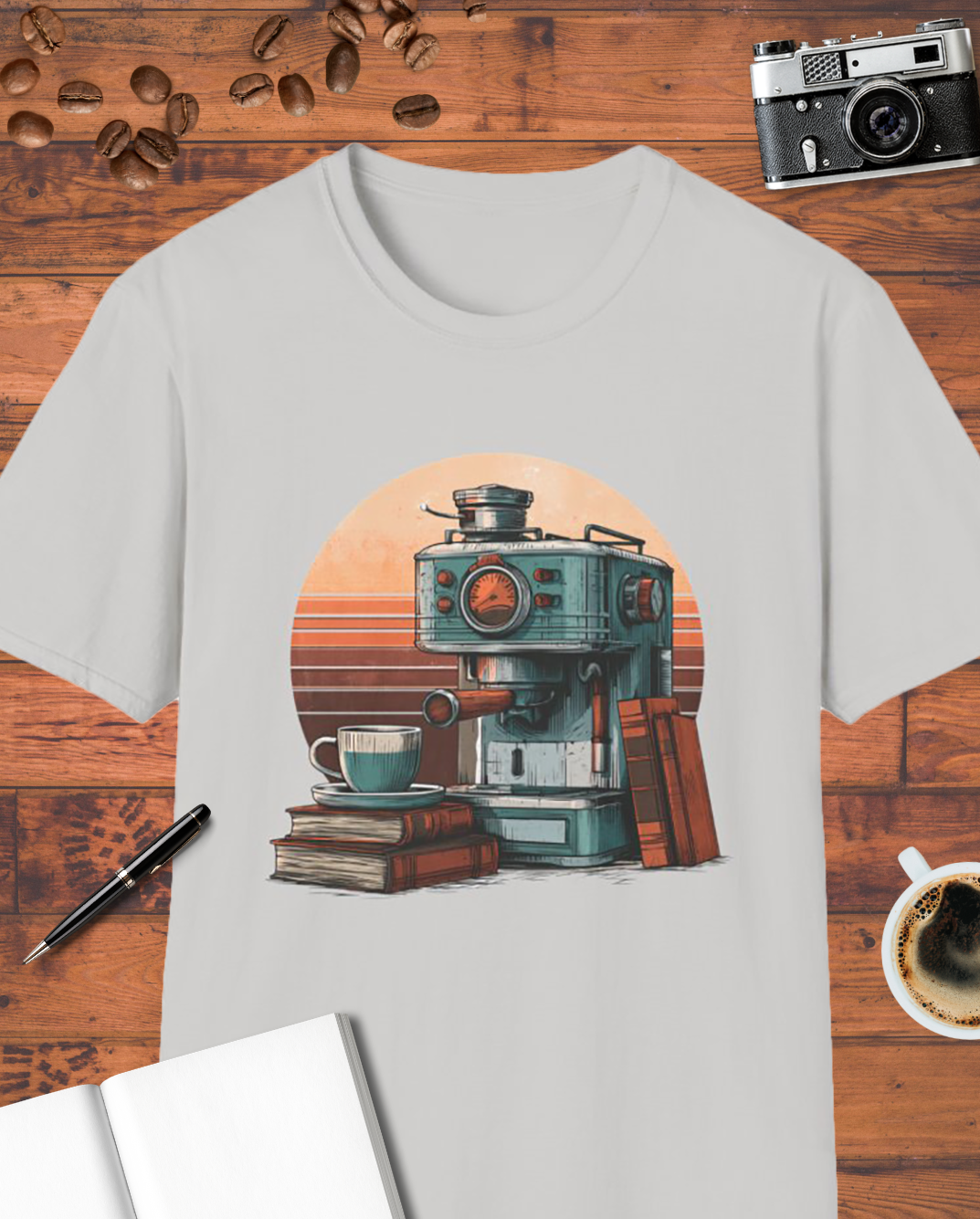 Coffee Machine and Books T-Shirt
