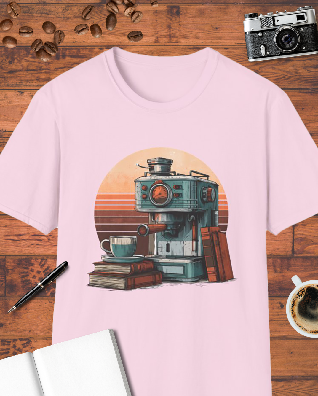 Coffee Machine and Books T-Shirt
