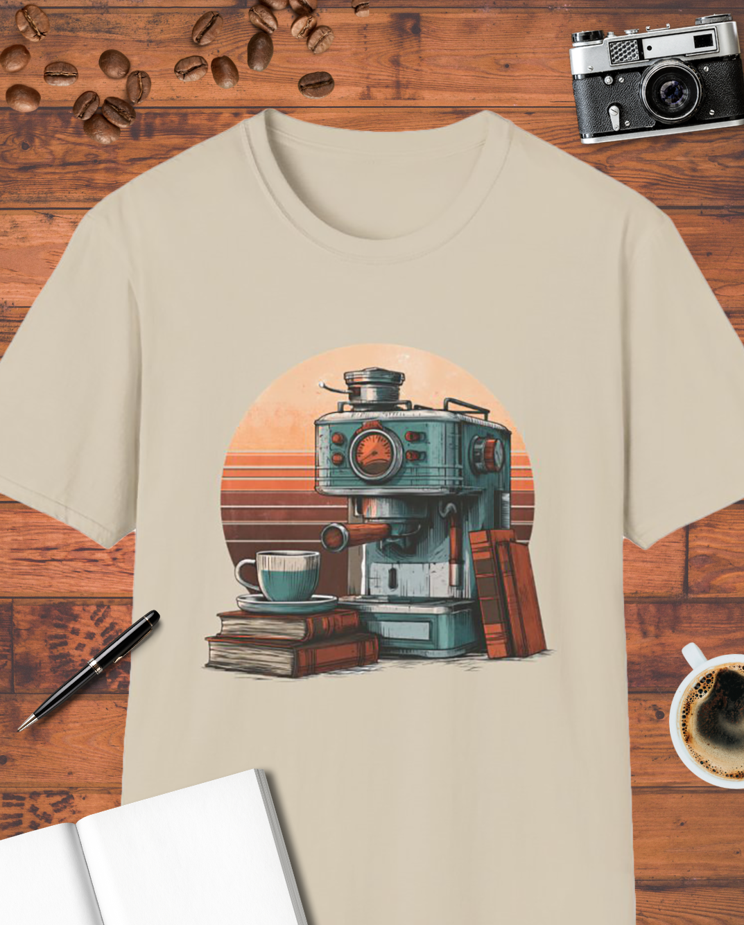 Coffee Machine and Books T-Shirt