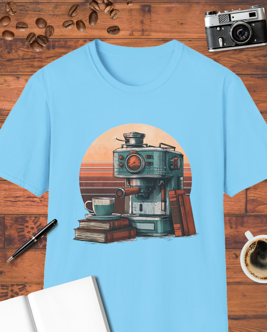 Coffee Machine and Books T-Shirt