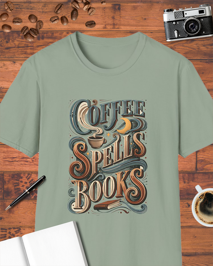 Coffee Spells Books T-Shirt